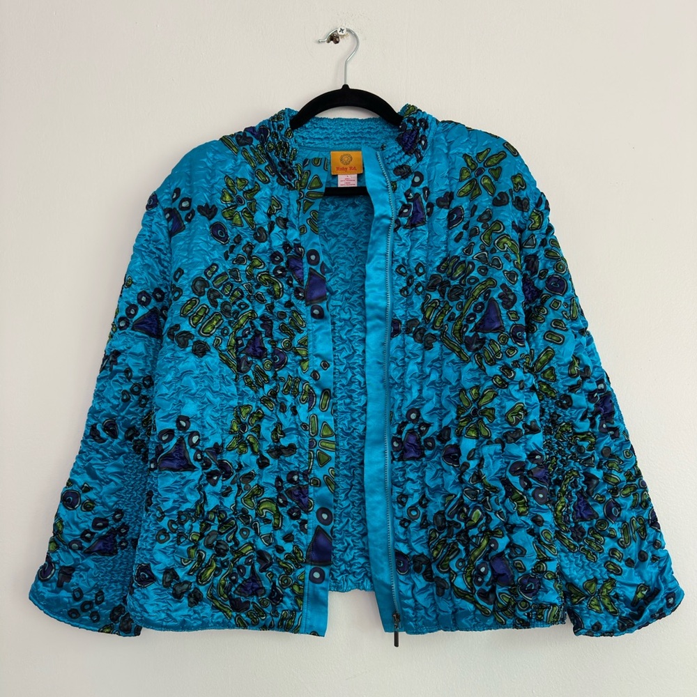 Ruby Rd Blue and Green Puffer Jacket‎